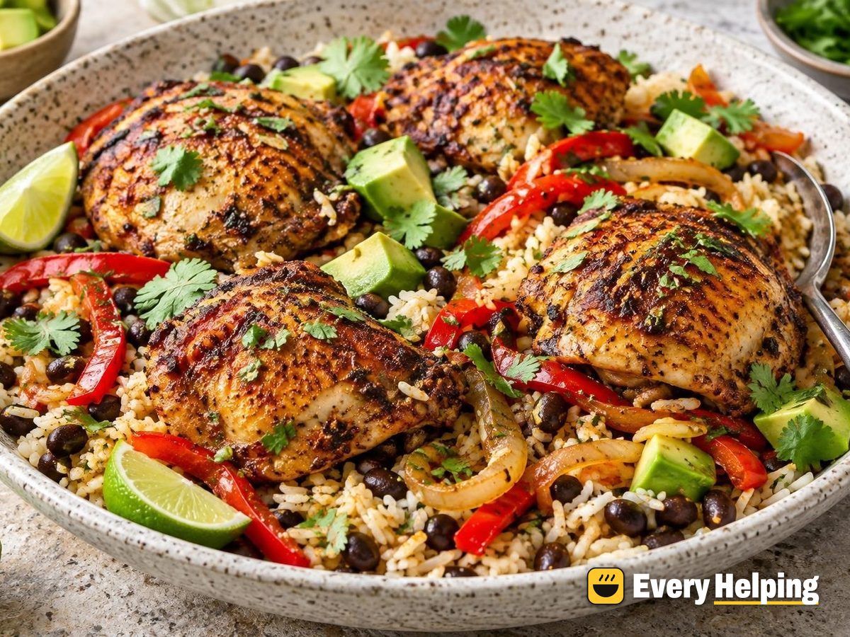Chili-Lime Chicken Thighs with Black Bean Rice