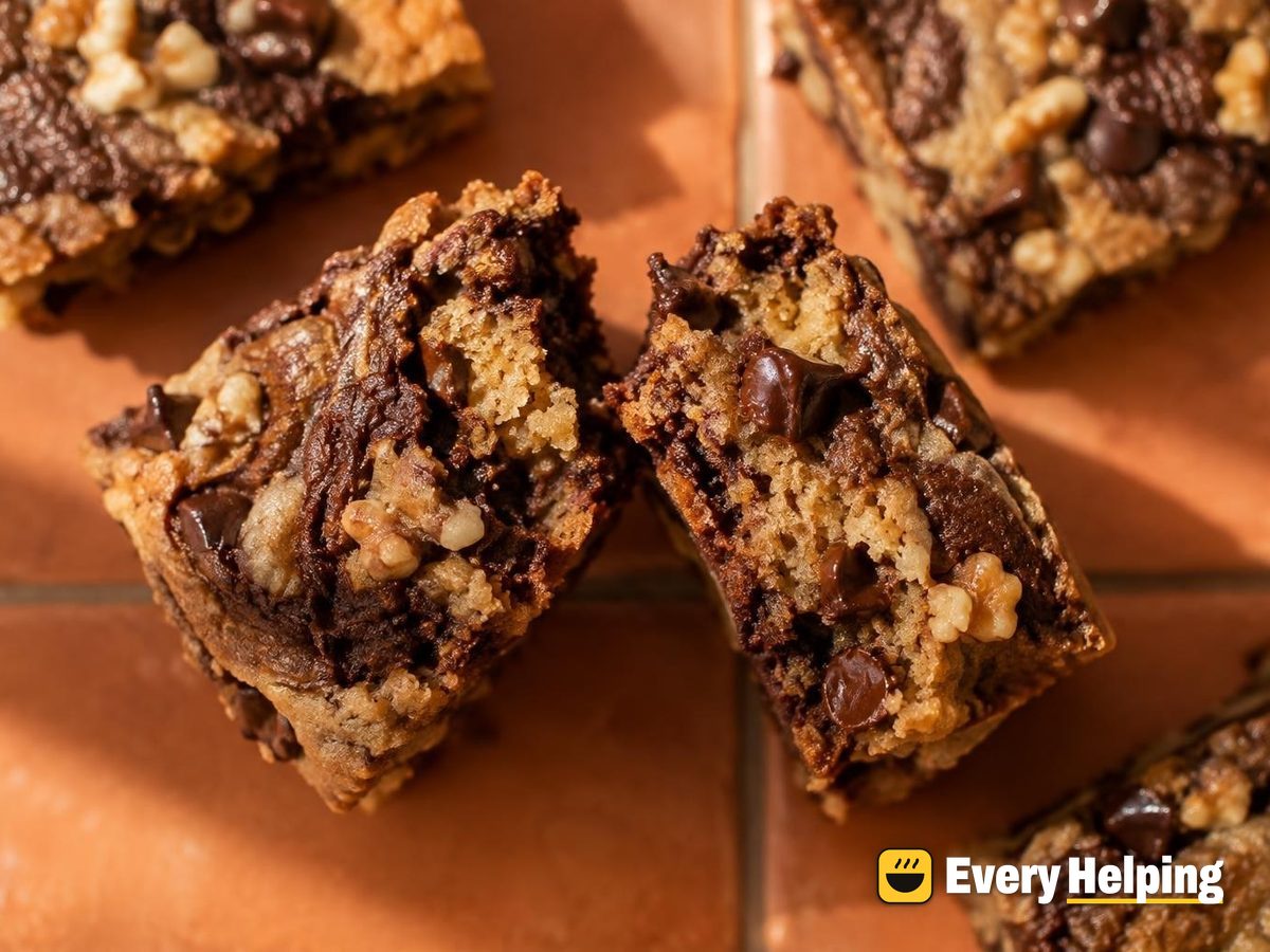 Cocoa Swirl Walnut Blondies