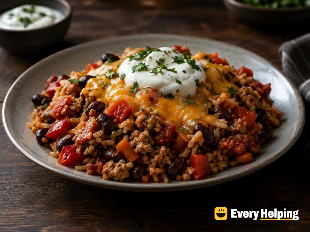 Turkey, Black Bean and Rice Pot